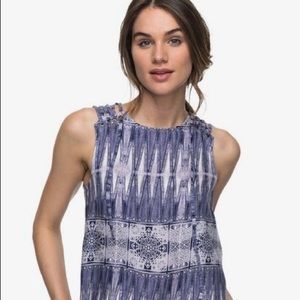 Blue and white dyed Roxy tank top